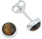 Ohrstecker 925 Silber Tigerauge brauner Stein Edelstein Ohrringe echt Silber Damen Sterling Silber Stecker Geschenk(MOS-038-18)
