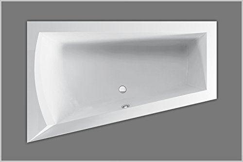 Badewanne Acryl Trapez Raumsparwanne rechts, weiß 160x100cm