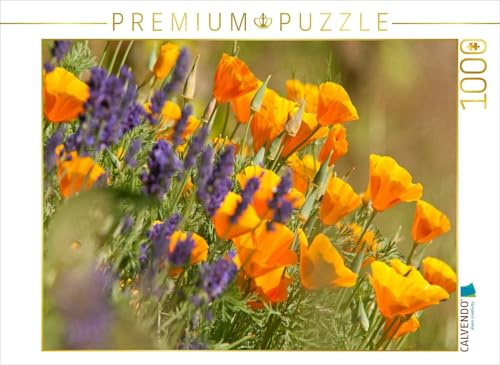 CALVENDO Puzzle Lavendel und Goldmohn | 1000 Teile Lege-Größe 64 x 48 cm Foto-Puzzle für glückliche Stunden