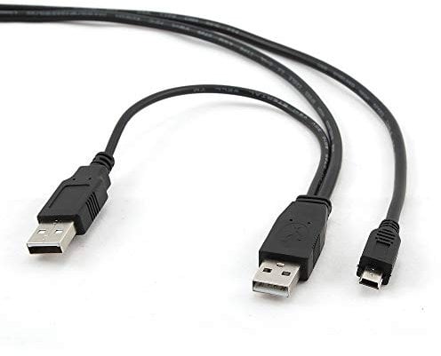 Gembird 0.9m 2X USB 2.0 A/Mini-B M Câble USB 0,9 m Micro-USB A Mini-USB B Noir