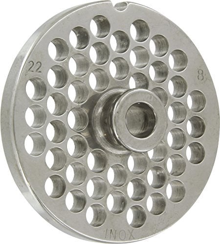 REBER PIASTRA TRAFILA PIASTRA TC. 22 D. 8 ACCIAIO inox AISI-420 per tritacarne elettrico n.22 diametro fori:8 millimetri