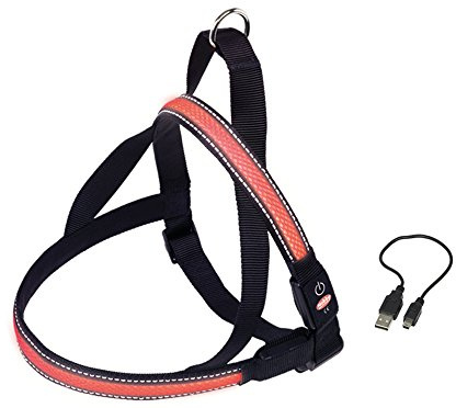 Nobby Norwegergeschirr FLASH MESH, rot M: L: 60-75 cm + 52 cm, B: 25 mm, 1 Stück