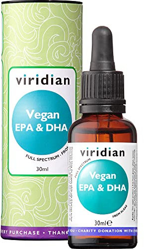 Viridian - Vegan EPA & DHA Oil - 30ml | Heart, Brain & Eye Support | Fish-Free Omega 3 Formula | Marine Algae & Chia Seed | Omega 3 6 9 | 100% Active Ingredients | Expertly Formulated