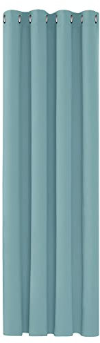 Deconovo Cortina Opaca 1 Pieza para Dormitorio Salon, Cortinas Termicas Aislantes Frio y Calor Certificación OEKO-TEX140 x 180 cm - Azul Celeste