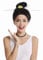 WIG ME UP - WG-7022B-ZA103 Perücke Damenperücke Karneval Halloween Geisha Japan China Asiatin Hochsteckfrisur Schwarz