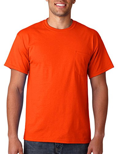 Gildan Mens Ultra Cotton 100% Cotton T-Shirt with Pocket - Orange - XL