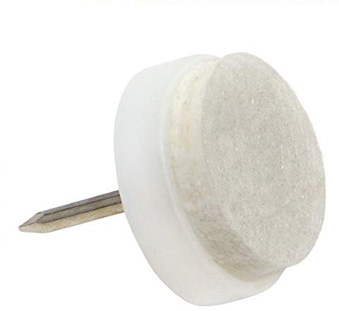 Adsamm® / 32 x Filzgleiter mit Nagel / Weiß / Ø 17 mm / rund / Möbelgleiter mit Stift in Premium-Qualität