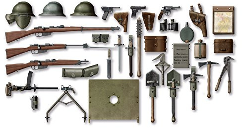ICM 35686-1/35 WWI Italienische Infanterie-Waffen und Zubehör, Figuren