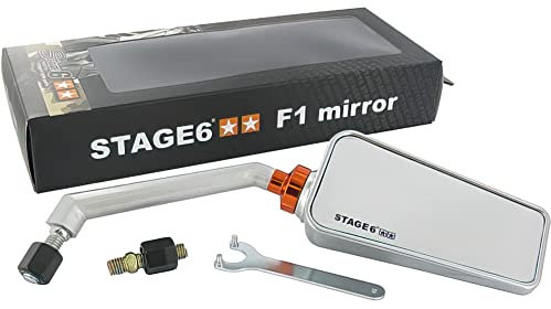 Stage6 F1 Spiegel Rechts für Scooter - Aluminium, High-End Rennsport-Design - M8 Gewinde - Stylisch und Sportlich - Sicherheit und Stil am Lenker