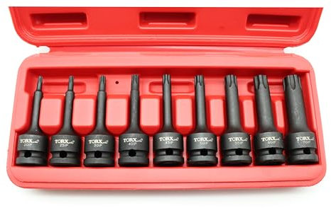 TEMO 9 PC Torx Plus IP 3 Zoll (76 mm) Lange 6-Punkt-Schwarz Schlag Bit Socket Set 1/2 Zoll (12,7 mm) Quadratisch Antrieb Auto-Reparatur-Werkzeug
