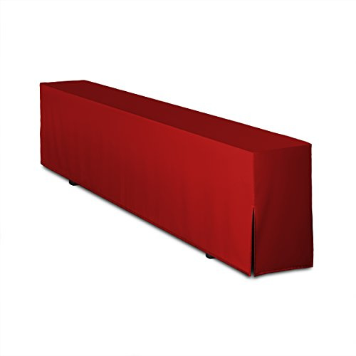 TexDeko® gepolstert Bierbankhusse Premium für Bierzeltgarnitur 220cm strapazierfähig Festzeltgarnitur Blickdicht waschbar (Rot)