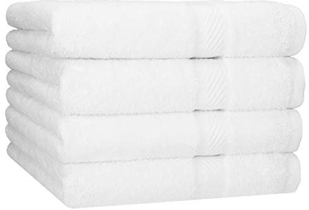 Betz 4 Stück Duschtücher Set Palermo Größe 70x140 cm 100% Baumwolle Badetuch Duschhandtuch Sporthandtuch weiß