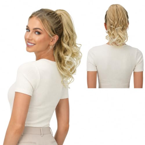 CAISHA 2in1 Zopf Haarteil Pferdeschwanz Butterflyclip Blond H304