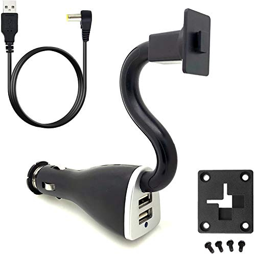 Sirius XM Satellite Radio Dual USB Lighter Socket Car Truck Vehicle Mount w/Flexible Gooseneck & PowerConnect Cable Adapter for Onyx EZ EZR Plus Lynx Edge (Vehicle Dock NOT Included)