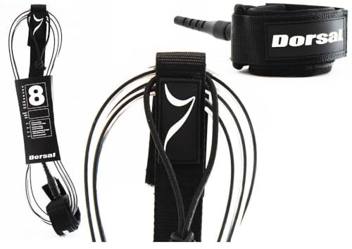 DORSAL Surf Leash for Surfboard Longboard SUP Leg Rope 8' Clear