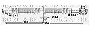 Borg & Beck BBH6199 Brake Hose To Fit Honda Civic Civic Shuttle CRX