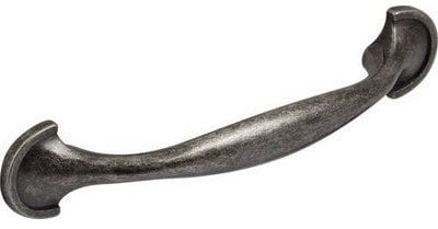 Free P&P-1 X Kitchen Cabinet Pewter Bow Door Handle 96mm Hole Centres