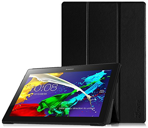 FINTIE SlimShell Case for Lenovo Tab 10 (TB-X103F), TAB 3/2 (A10-70F) 10.1-Inch Tablet - Super Thin Light Weight Cover with Auto Sleep/Wake Feature, Black