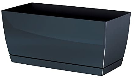 Jardinera de plastico Coubi Case P en color grafito 39 (largo) x 19 (ancho) x 18,2 (altura) cm