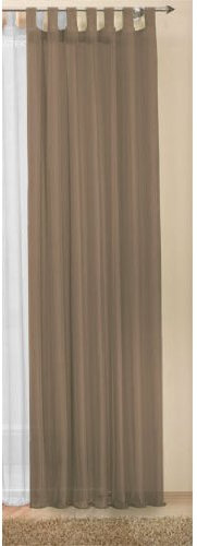 Schlaufenschal Gardine Uni transparent Voile, 245x140, Nougat, 61175