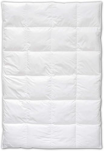 Böhmerwald Selection Daunendecke, Allergikergeeignet, 100% Daunen, 1000g Füllgewicht, 155x220 cm, Kassetten-Decke mit 4,0 cm Steg, Wärmeklasse Warm, für 16-18°C Raumtemperatur
