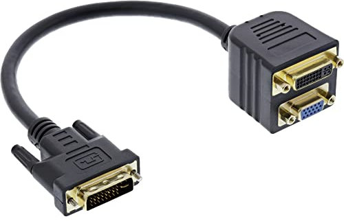 DeLOCK - Inline 17301 Adaptador de Cable - Adaptador para Cable (dvi-i, dvi-i, s-vga, Macho/Hembra, Negro)