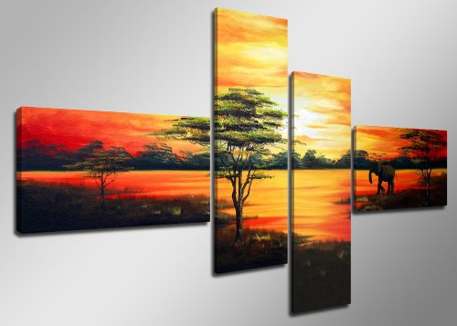 Visario Bild & Kunstdruck der deutschen Marke 160 x 70 cm 6504 Bilder auf Leinwand Kunstdrucke Afrika Wandbild