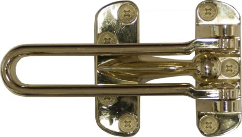 UAP Robust Door Restrictor & Lock for UPVC Doors - Solid Bar Door Stop with Easy-Grip Design for Limited Mobility - Chain-Free Safety Guard, Door Chain Alternative (Polished Brass)