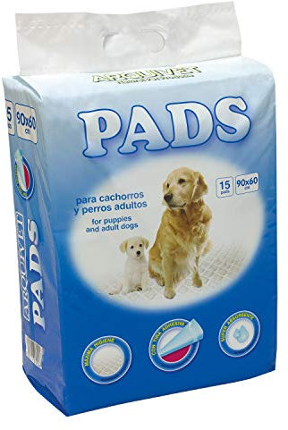 Arquivet Pads Desechables, Blanco, 90 x 60 cm, Grandes (15 Unidades),