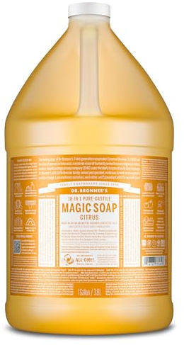 Dr Bronners Citrus Castile Liquid Soap 3.78Ltr