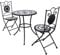 vidaXL Mosaik-Bistrotisch 60 cm mit 2 Stühlen schwarz/weiß (41532+41533)