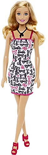 Barbie chic : Robe blanche avec bretelles fuchsia