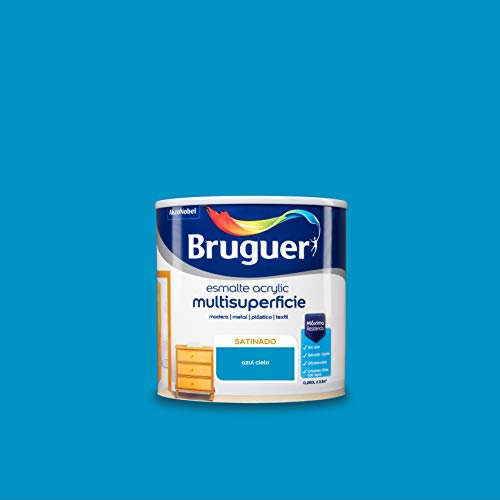 Bruguer Acrylic Multisuperficie Esmalte al agua Satinado Azul Cielo 250 ml