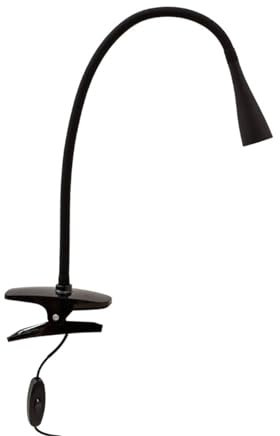 Lindby LED Klemmleuchte 'Baris' (Modern) in Schwarz aus Metall u.a. für Arbeitszimmer & Büro (1 flammig,) - Tischlampe, Tischleuchte, Leselampe, Nachttischlampe, Arbeitszimmerleuchte