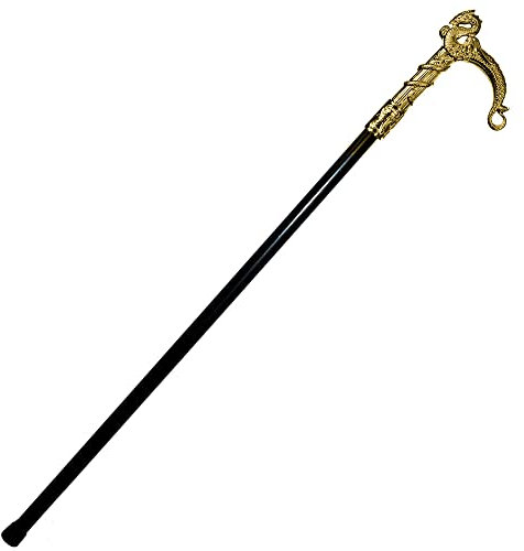 Funny Fashion Gehstock mit goldenem Knauf in Drachenform 118 cm