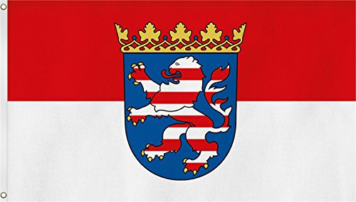 normani Bundesland Fahne, Grösse: ca. 90x150 cm, Ordentliche Qualität - Keine hauchdünne Ware - Stoffgewicht ca. 90 gr/m2, Reissfest, für Aussenbereich geeignet Farbe Hessen