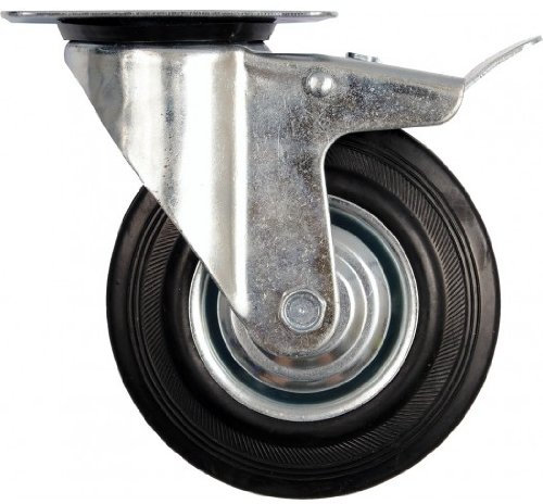 DOUBLE BRAKE SW. CASTER WBLACK RUB.75