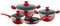 Megafesa Fit - Batterie de Cuisine, 4 pièces avec 3 couvercles, Rouge