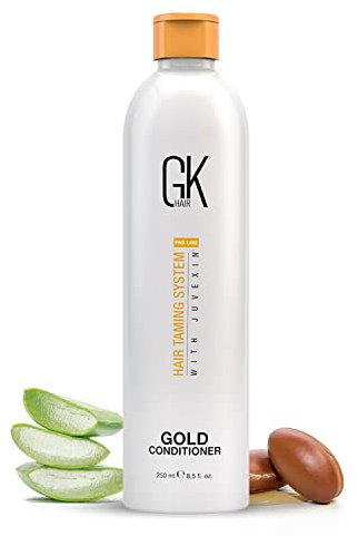 GK HAIR Global Keratin Gold Konditionierer (250ml) | Feuchtig keitsspendende Haarspülung/Glanz und Schutz mit Arganöl, Sheabutter, natürlichen Ölen | Alle Haartypen