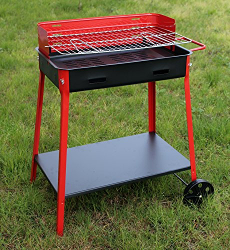 BARBECUE A CARBONE RETT.RE CM.40X60 CON RUOTE