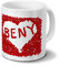 printplanet Tasse mit Namen Beny - Motiv Rosenherz - Namenstasse, Kaffeebecher, Mug, Becher, Kaffeetasse - Farbe Weiß