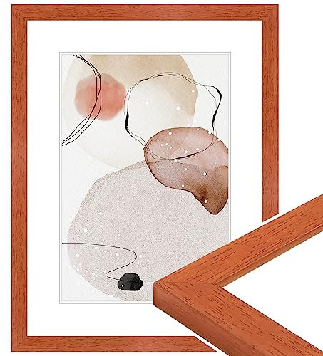 WANDStyle Bilderrahmen Kirschbaum-Optik 30x45 cm aus Holz im Stil Modern zum Aufhängen, Posterrahmen Made in Germany - H430