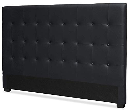 Menzzo HB180 Contemporain Luxor Tête de Lit Bois Noir 8 x 190 x 122 cm