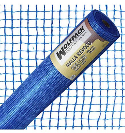 WOLFPACK LINEA PROFESIONAL - Malla Revoco Azul Rollo 50 mt. x 1 metro. Luces 10x10 mm.