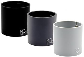KalaMitica - Lot de 3 Cylindres Magnétiques 6,5 cm - Glace, Plomb, Noir - Boîtes de Rangement, Porte Marqueurs ou Cache-Pots Aimantés pour Tableau Magnétique Mural