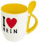 Namenstasse Hein - Löffel-Tasse mit Namens-Motiv I Love Hein - Becher, Kaffeetasse, Kaffeebecher, Mug - Gelb