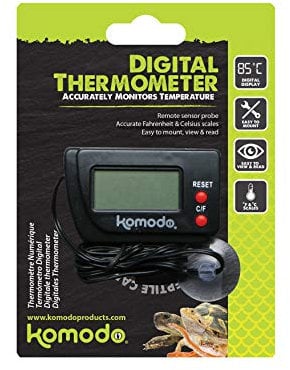 Komodo Digital Thermometer, Digital Thermometer for Reptile Habitats,Black