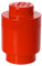 LEGO Storage Brick 1 Knob Round Red, Stackable Storage Box, 950 ml, Ø123x183 mm, Storage Box with Lid, Desk Storage Box for Kids & Adults, Home Decor