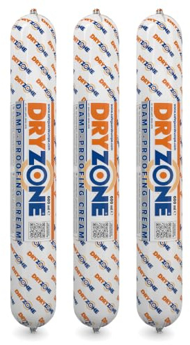 Dryzone Damp Proofing Cream (DPC) - 3 x 600ml - High-Strength Injection Cream for Rising Damp Treatment. BBA & WTA Approved