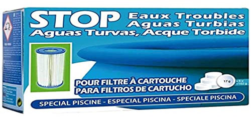 Gre SATC6 - Stop Eaux Troubles pour Piscines avec Filtre à Cartouche, Boîte de 6 Pastilles de 30 g